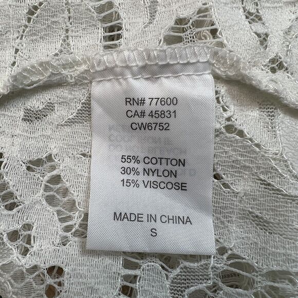 Chasor White Floral Lace Racerback Boho Coastal Grandmother Tank top Small - Picture 4 of 5